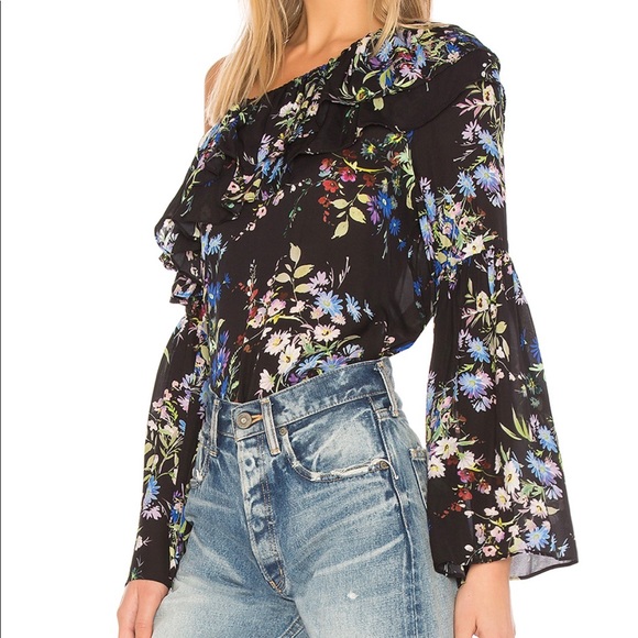 NWT Parker Lima Floral Silk Off-Shoulder - Picture 4 of 5